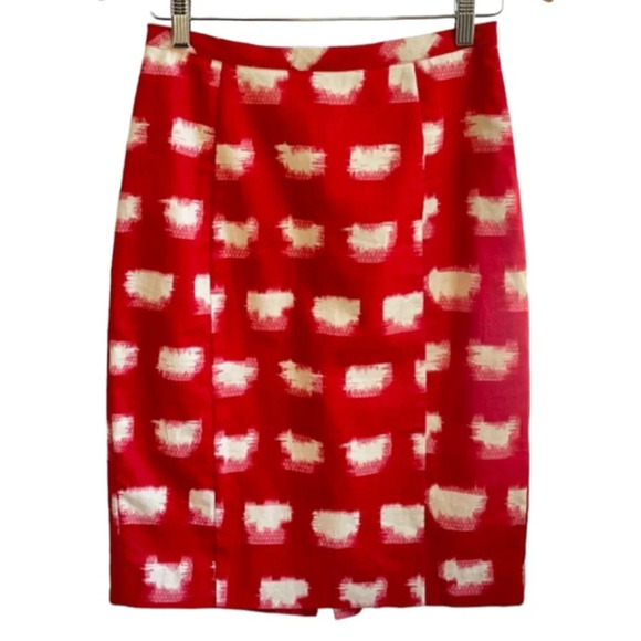 Corey Lynn Calter Anthropologie Red & Ivory Jacquard Pencil Skirt, 4 - Picture 1 of 12
